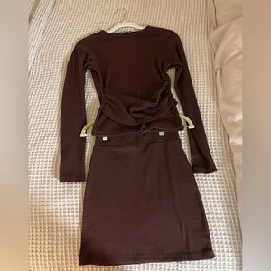 Nasty Gal mini skirt and shirt set